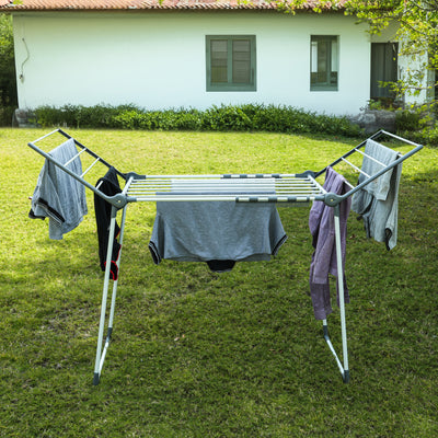 Royalford Cloth Dryer- RF12106/ Large 12 m Drying Space, Rustproof Iron Wire and Frame, Foldable, Sturdy, Sleek, Compact and Heavy Storage/ Perfect for Home, Apartments, Hostels, Etc. / White