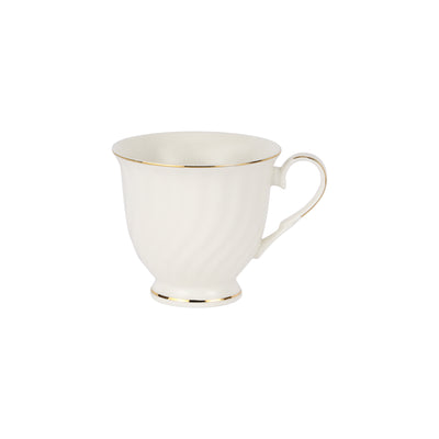 Royalford RF12112 Bone China Cup & Saucer Set | includes 12 pieces with six 250ml cups & six 6-inch saucers, delivering premium quality, durability, and styles.