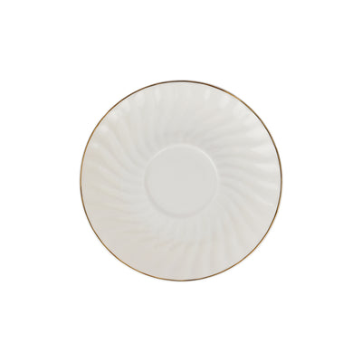 Royalford RF12112 Bone China Cup & Saucer Set | includes 12 pieces with six 250ml cups & six 6-inch saucers, delivering premium quality, durability, and styles.