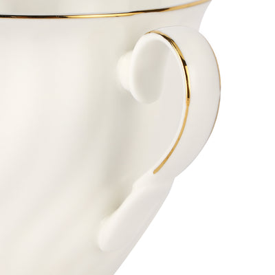 Royalford RF12112 Bone China Cup & Saucer Set | includes 12 pieces with six 250ml cups & six 6-inch saucers, delivering premium quality, durability, and styles.
