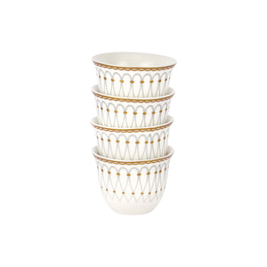 Royalford RF12115 Bone China Cawa Cup Set |  12PCS 80ml Premium  Coffee Cups | Elegant Gold Design | Durable Luxury Cawa Cups for Home, Majlis & Gifting Occasions