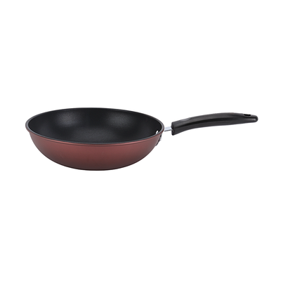 Royalford RF12121 28cm Non-Stick Carbon Steel Wok Pan |  Induction Compatible Base |  Riveted Handle |  Spiral Bottom for Even Heat Distribution | Dishwasher Safe Design