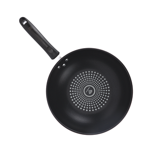 Royalford RF12121 28cm Non-Stick Carbon Steel Wok Pan |  Induction Compatible Base |  Riveted Handle |  Spiral Bottom for Even Heat Distribution | Dishwasher Safe Design