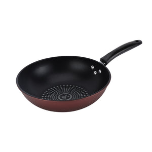 Royalford RF12121 28cm Non-Stick Carbon Steel Wok Pan |  Induction Compatible Base |  Riveted Handle |  Spiral Bottom for Even Heat Distribution | Dishwasher Safe Design