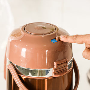 Royalford RF12132 Thermic Airpot Flask | 2.5 L Capacity | Double Wall with Glass Inner Lining | Keeps Beverages Hot & Cold for Long Hours | Easy to Use| Elegant Design