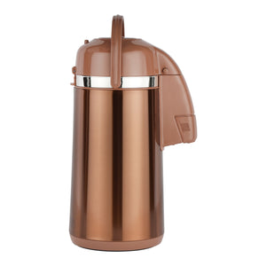 Royalford RF12133 Thermic Airpot Flask | 3.0L |Double Wall Vacuum Insulated Stainless Steel Air Pot | Pink Glass Inner | 360 Rotating Base | Long Heat Retention for Home
