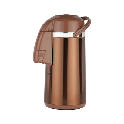 Royalford RF12133 Thermic Airpot Flask | 3.0L |Double Wall Vacuum Insulated Stainless Steel Air Pot | Pink Glass Inner | 360 Rotating Base | Long Heat Retention for Home