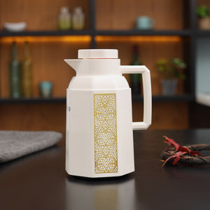 Royalford RF12136 Vacuum Flask | 1.0L | Durable Plastic Body | Hot & Cold Thermos | Asbestos Free| Pink Glass Inner | Leak Resistant Design for Home, Office & Travel Use