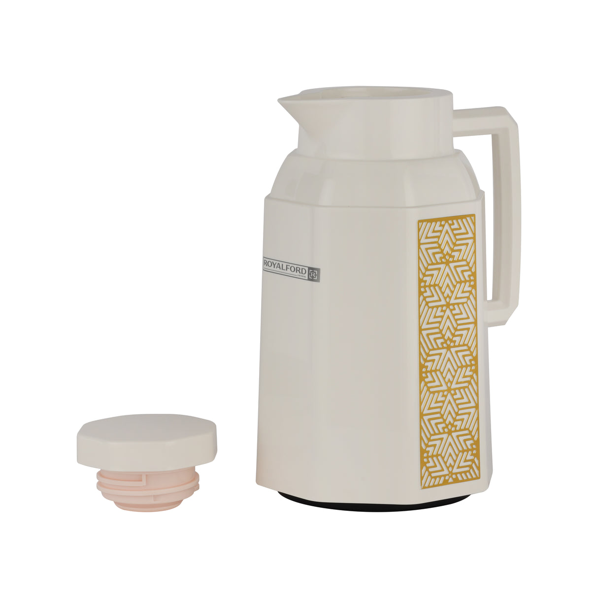 Royalford RF12136 Vacuum Flask | 1.0L | Durable Plastic Body | Hot & Cold Thermos | Asbestos Free| Pink Glass Inner | Leak Resistant Design for Home, Office & Travel Use