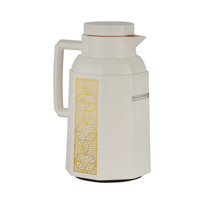 Royalford RF12136 Vacuum Flask | 1.0L | Durable Plastic Body | Hot & Cold Thermos | Asbestos Free| Pink Glass Inner | Leak Resistant Design for Home, Office & Travel Use