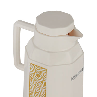 Royalford RF12136 Vacuum Flask | 1.0L | Durable Plastic Body | Hot & Cold Thermos | Asbestos Free| Pink Glass Inner | Leak Resistant Design for Home, Office & Travel Use