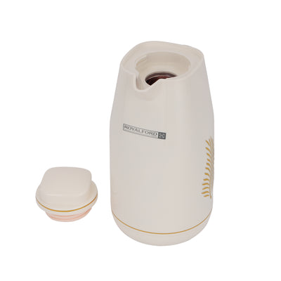 Royalford RF12144 Vacuum Flask |1.0L | Durable Plastic Body Hot Cold Thermos | Asbestos Free | Pink Glass Inner| Leak Resistant| Portable Design for Home Office Use Daily