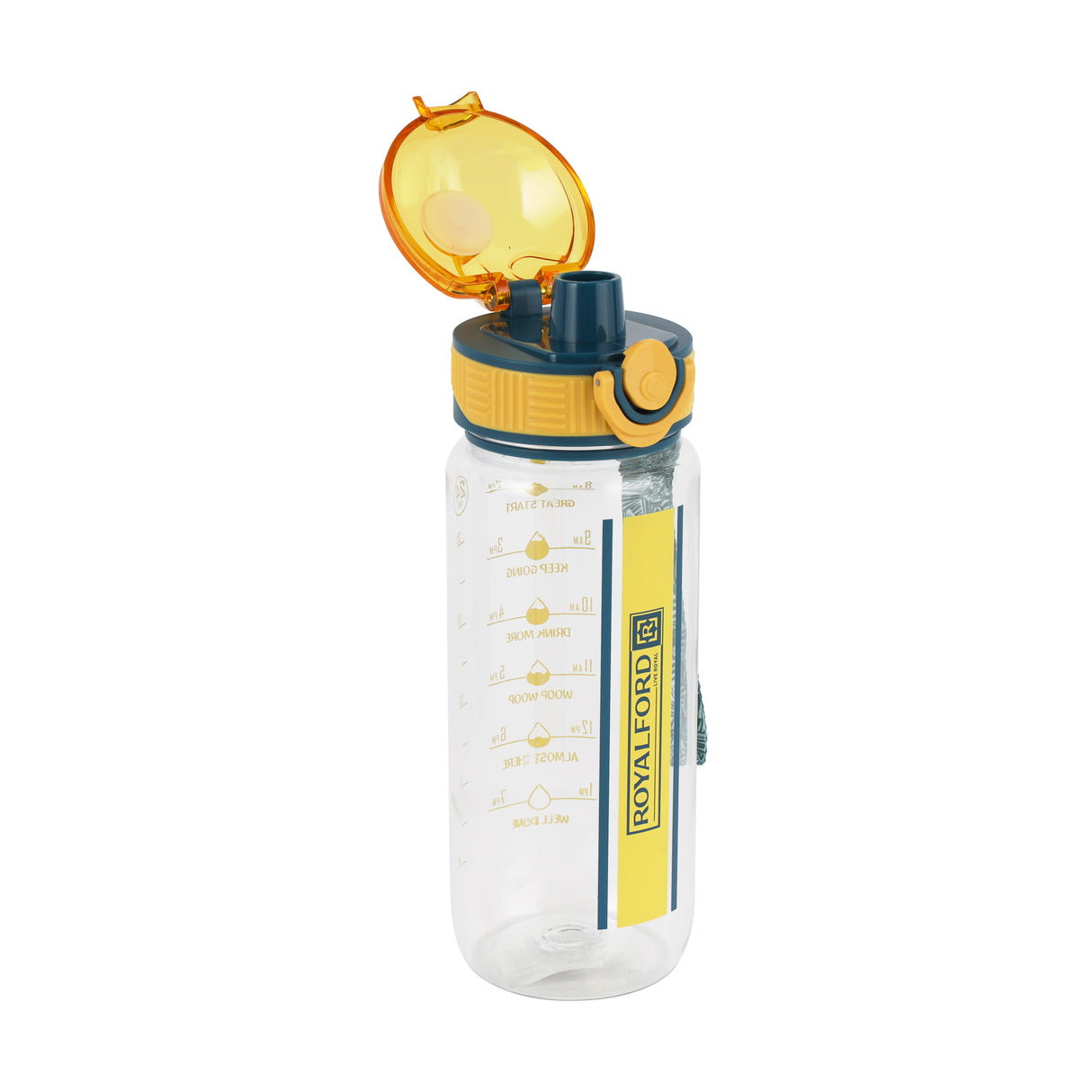 Royalford RF12160 Water Bottle 700ML |BPA Free Sports Bottle with Straw Sipper | Flip Lid Leak Proof Drinking Bottle with Carry Strap for Gym, School, Office & Travel Use