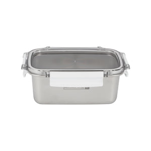 Royalford RF12172 1000ml Stainless Steel Lunch Box | BPA Free Lid | 100% Airtight & Leak-Proof Food Container | 4 Side Lock Clips  | Durable and  Hygienic Design