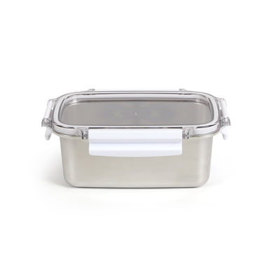 Royalford RF12172 1000ml Stainless Steel Lunch Box | BPA Free Lid | 100% Airtight & Leak-Proof Food Container | 4 Side Lock Clips  | Durable and  Hygienic Design