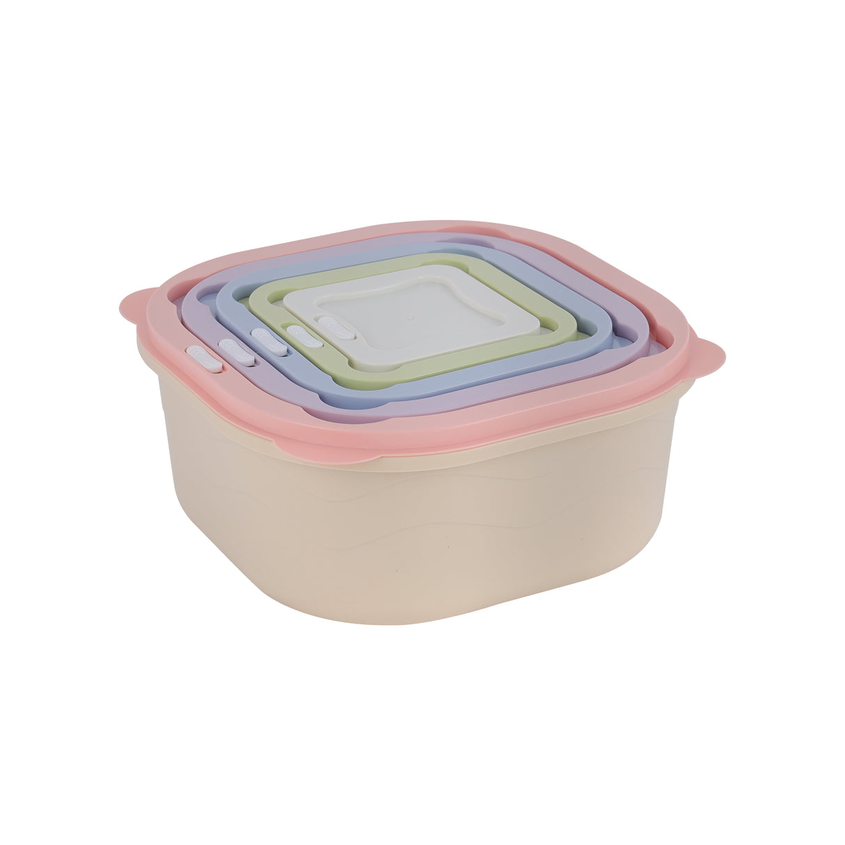 Royalford RF12180 5PCS Food Storage Containers Set | BPA Free Leak-Proof Plastic Boxes | Smart Lock Lids | Freezer & Dishwasher Safe,  Multi-Size Kitchen Storage Set