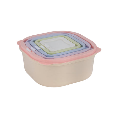 Royalford RF12180 5PCS Food Storage Containers Set | BPA Free Leak-Proof Plastic Boxes | Smart Lock Lids | Freezer & Dishwasher Safe,  Multi-Size Kitchen Storage Set