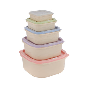 Royalford RF12180 5PCS Food Storage Containers Set | BPA Free Leak-Proof Plastic Boxes | Smart Lock Lids | Freezer & Dishwasher Safe,  Multi-Size Kitchen Storage Set