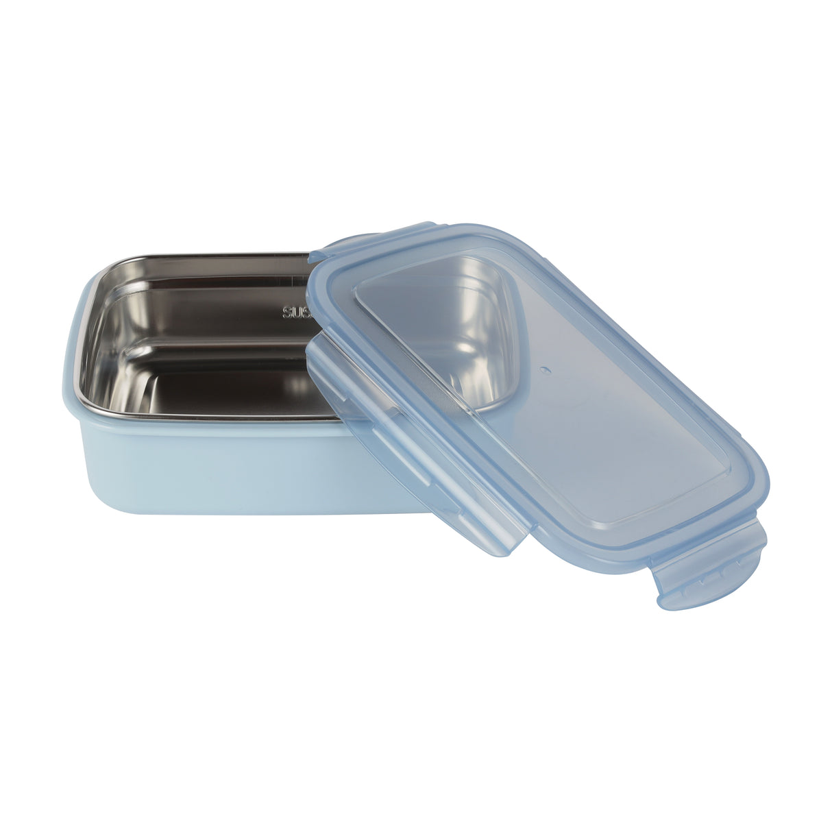 Royalford RF12187 850ML Lunch Box with Stainless Steel Tray and Spoon | BPA Free Leak-Proof Food Container | 4-Side Lock Lid | Freezer Safe | Durable PPE Outer Body