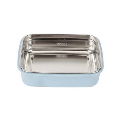 Royalford RF12187 850ML Lunch Box with Stainless Steel Tray and Spoon | BPA Free Leak-Proof Food Container | 4-Side Lock Lid | Freezer Safe | Durable PPE Outer Body