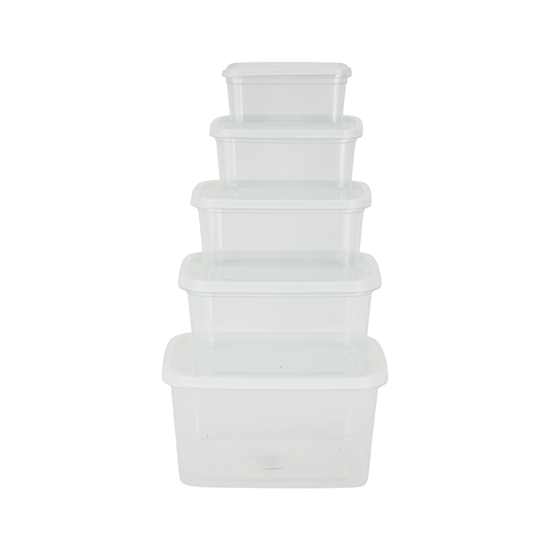 Royalford RF12188 5PCS BPA-Free Rectangular Food Storage Container Set |  Leakproof Lids | Fresh Food Storage and  Freezer Safe Kitchen Storage Boxes for Meal Prep