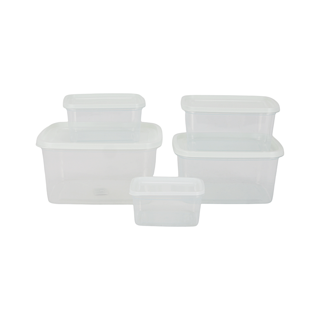 Royalford RF12188 5PCS BPA-Free Rectangular Food Storage Container Set |  Leakproof Lids | Fresh Food Storage and  Freezer Safe Kitchen Storage Boxes for Meal Prep