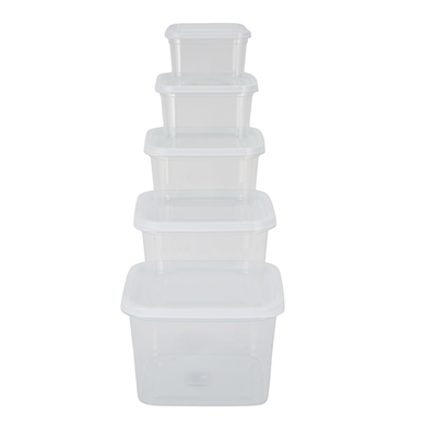 Royalford RF12189 Square Food Storage Container Set 5PCS | BPA Free Leakproof Food Storage Boxes with Lids | Freezer Safe Stackable Plastic Kitchen  Storage Containers