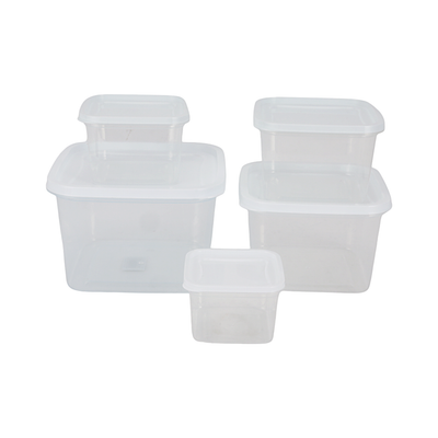 Royalford RF12189 Square Food Storage Container Set 5PCS | BPA Free Leakproof Food Storage Boxes with Lids | Freezer Safe Stackable Plastic Kitchen  Storage Containers