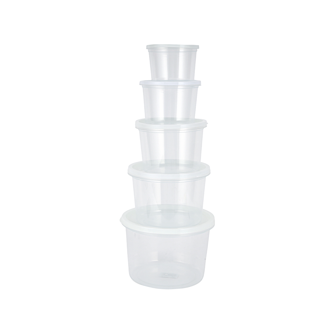 Royalford RF12190 Round Food Storage Container Set 5PCS  |  BPA Free Leakproof Stackable Kitchen Storage Containers with Lids |  Freezer Safe Plastic Food Boxes