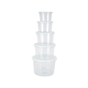 Royalford RF12190 Round Food Storage Container Set 5PCS  |  BPA Free Leakproof Stackable Kitchen Storage Containers with Lids |  Freezer Safe Plastic Food Boxes