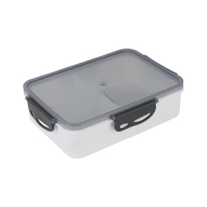 Royalford RF12191 Lunch Box 1600ml| Spoon & Holder 3 Compartment Leak Proof BPA Free Food Grade| PPE Freezer Safe Durable Food Storage Container for Office School Travel|