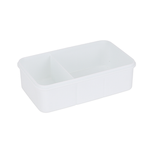Royalford RF12192 Rectangular Lunch Box 1100ML|  2 compartments & leak-proof 4-side lock lid| BPA-free PPE material, freezer safe design & cutlery for convenient meals|