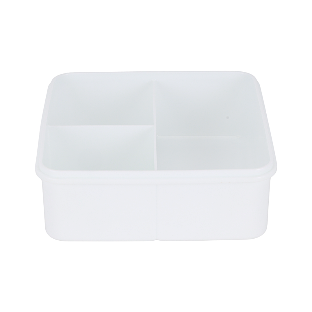 Royalford RF12193 Square Lunch Box 1200ml| Cutlery 3 Compartment Leak Proof BPA Free Food Grade PPE Freezer| Safe Durable Storage Container for Office School Travel Use|