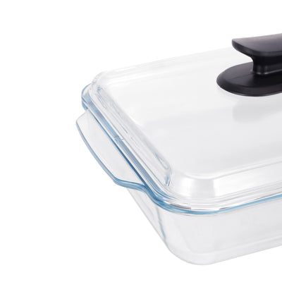 Royalford RF12194 Glass Baking Dish with Lid 3L | Tempered Glass Bake and Serve | Oven Dishwasher & Freezer Safe  | BPA and Lead Free |  Ideal for Baking & Serving