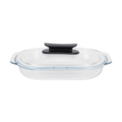 Royalford RF12195 Glass Baking Dish with Lid 3L | Tempered Glass Bake n Serve | Oven Dishwasher & Freezer Safe | BPA & Lead Free |  Ideal for Baking Serving & Storage