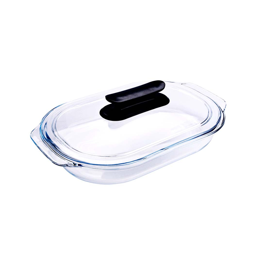 Royalford RF12195 Glass Baking Dish with Lid 3L | Tempered Glass Bake n Serve | Oven Dishwasher & Freezer Safe | BPA & Lead Free |  Ideal for Baking Serving & Storage