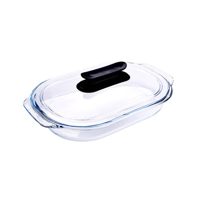 Royalford RF12195 Glass Baking Dish with Lid 3L | Tempered Glass Bake n Serve | Oven Dishwasher & Freezer Safe | BPA & Lead Free |  Ideal for Baking Serving & Storage
