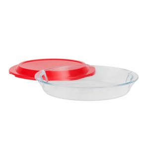 Royalford RF12198 1.4L Glass Baking Dish with Lid | Tempered Glass Bake & Serve Casserole | Oven Safe, Freezer Safe (-10°C), Dishwasher Safe | BPA Free & Lead Free