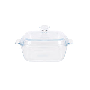 Royalford RF12201 0.8L Tempered Glass Baking Dish with Lid | BPA & Lead Free Bake and Serve Casserole | Oven, Microwave, Freezer & Dishwasher Safe Clear Glass Cookware