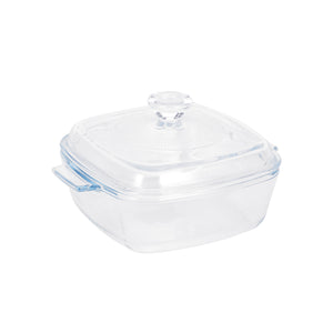 Royalford RF12201 0.8L Tempered Glass Baking Dish with Lid | BPA & Lead Free Bake and Serve Casserole | Oven, Microwave, Freezer & Dishwasher Safe Clear Glass Cookware