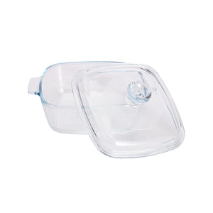 Royalford RF12201 0.8L Tempered Glass Baking Dish with Lid | BPA & Lead Free Bake and Serve Casserole | Oven, Microwave, Freezer & Dishwasher Safe Clear Glass Cookware