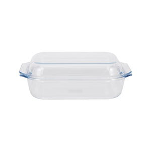 Royalford RF12203 2.1L Glass Baking Dish with Lid | Premium Tempered Glass Bake n’ Serve | Oven, Dishwasher & Freezer Safe up to -10°C | BPA & Lead Free Cookware