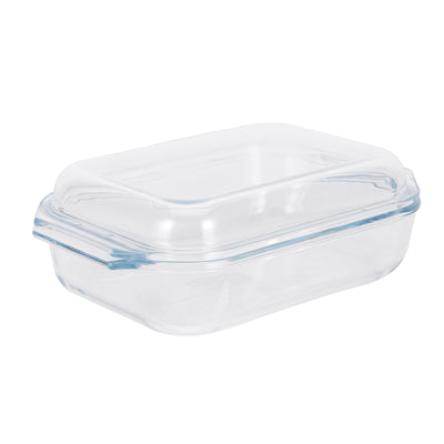 Royalford RF12204 Glass Baking Dish with Lid 1.35L| Tempered Oven Safe Bakeware | Durable BPA Free , Lead Free Glass Casserole  | Perfect for Baking, Serving & Storage