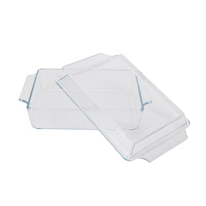 Royalford RF12205 Glass Baking Dish with Lid 2.0L| Tempered Oven Safe Bakeware | Durable BPA Free, Lead Free Glass Casserole Dish | Perfect for Baking, Serving & Storage