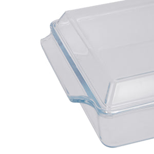Royalford RF12205 Glass Baking Dish with Lid 2.0L| Tempered Oven Safe Bakeware | Durable BPA Free, Lead Free Glass Casserole Dish | Perfect for Baking, Serving & Storage
