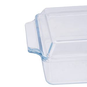 Royalford RF12206 1.5L Glass Baking Dish with Lid | BPA Free & Lead Free Tempered Glass | Oven Safe | Freezer Safe & Dishwasher Safe Bakeware for Baking and Serving