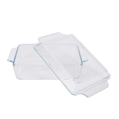 Royalford RF12206 1.5L Glass Baking Dish with Lid | BPA Free & Lead Free Tempered Glass | Oven Safe | Freezer Safe & Dishwasher Safe Bakeware for Baking and Serving
