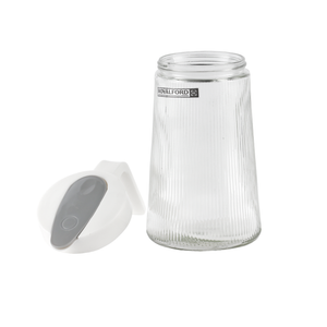 Royalford RF12208 5PC Water Jug & Cups Set | 1200ml Glass Jug and 4x250ml Cups | BPA Free Lead-Free Soda Lime Glass | Heat & Scratch Resistant Beverage Serving Set