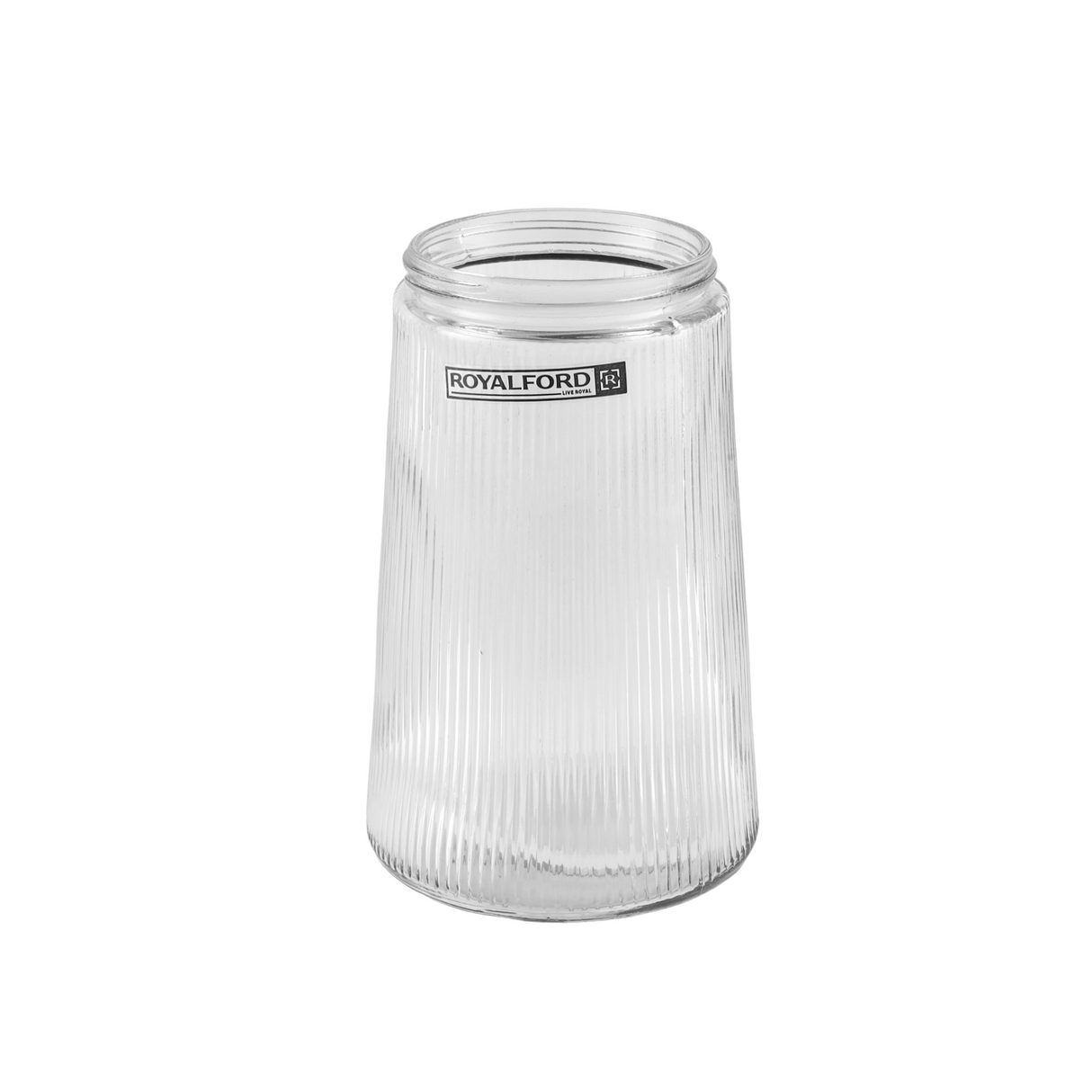 Royalford RF12208 5PC Water Jug & Cups Set | 1200ml Glass Jug and 4x250ml Cups | BPA Free Lead-Free Soda Lime Glass | Heat & Scratch Resistant Beverage Serving Set