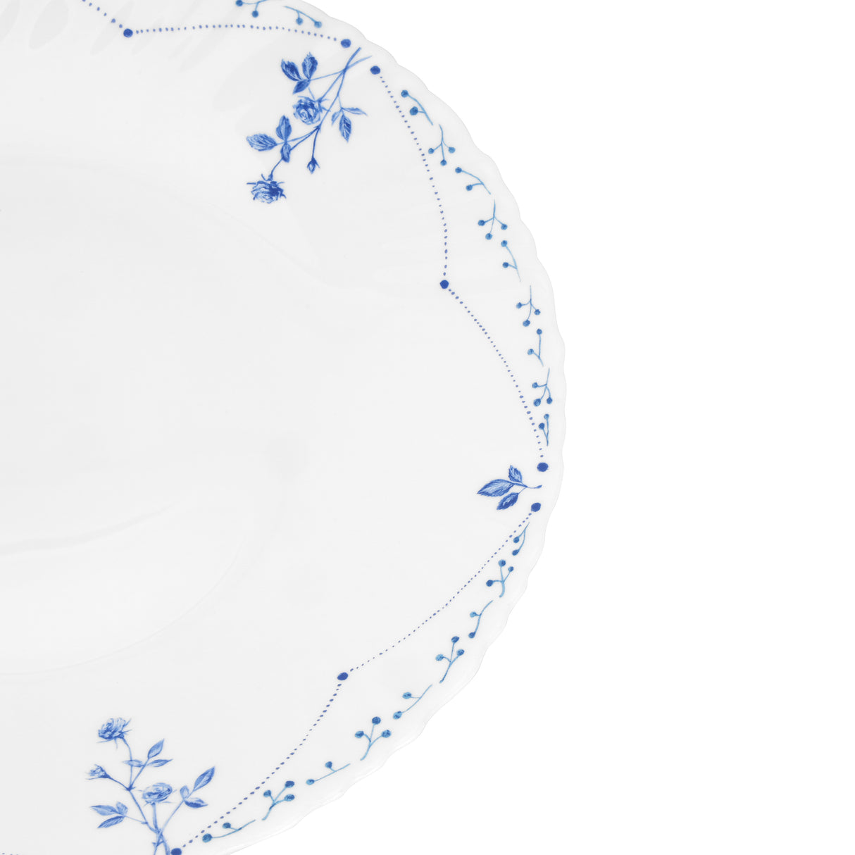 Royalford RF12214 10.5" opalware dinner plate| lightweight and chip-resistant with elegant floral design| microwave and dishwasher safe, ideal for serving meals|